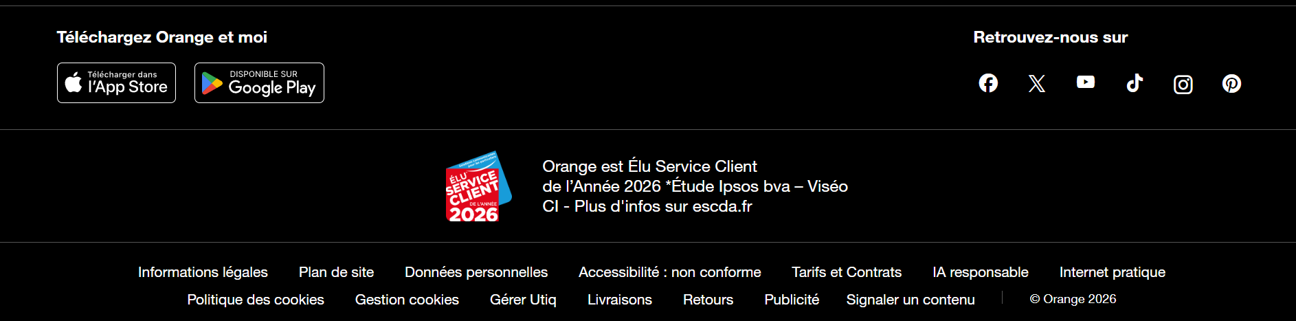 Pied de page Orange